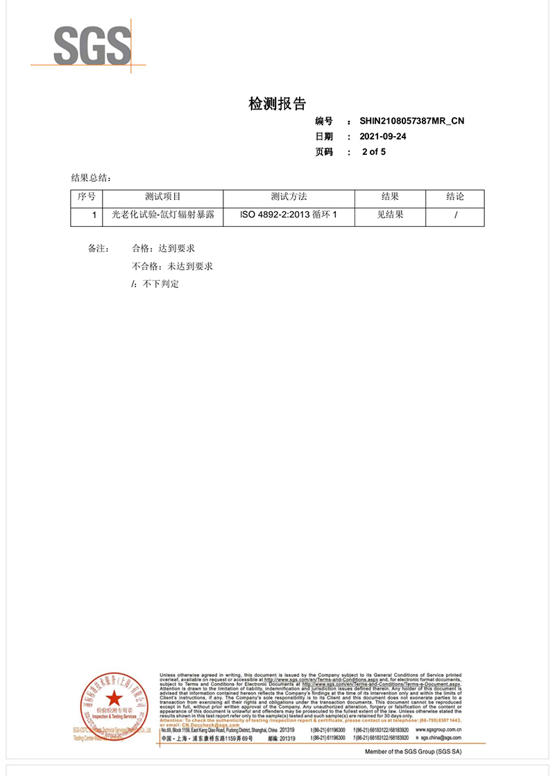 SGS检测报告